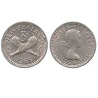 КОРОЛЕВСТВО НОВАЯ ЗЕЛАНДИЯ 3 ПЕНСА 1965
