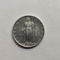 Ватикан 5 лир 1953 г.