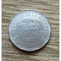 Werty71 Боливия 2 боливиано 2017 Боливианский полк