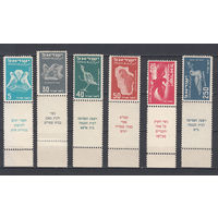Фауна. Фигурки животных. Израиль. 1950. 6 марок с купонами. Michel N 33-38 (260,0 е).