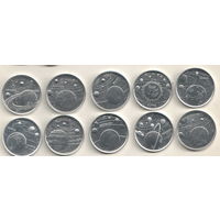 Турция 1 куруш 2022 набор Планеты Солнечной системы 10 монет