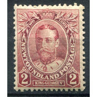 Британские колонии - Ньюфаундленд - 1911г. - король Георг V, коронациях - 1 марка - MNH с потрескавшимся клеем, есть вмятинка [Mi 86]. #3-WB-94-A-1