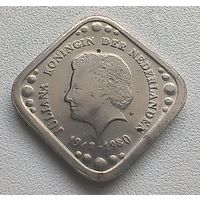 Нидерланды 5 центов, 1980 Отречение от престола Королевы Юлианы  4-4-50