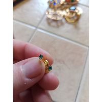 Серьги гвоздики, Старая Чехия,позолота