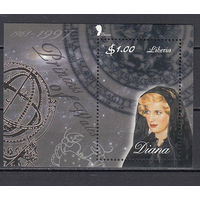 Знаки Зодиака. Принцесса Диана. Либерия. 1997. 1 блок. Michel N