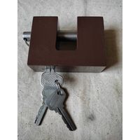 Замок навесной, гаражный, противовзломный, 3 ключа. Реставрация. См. описание.