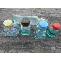 Бутылочки из-под советских чернил, туши и уксусной кислоты