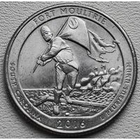 США 25 центов (квотер) 2016 P Fort Moultrie South Carolina