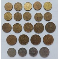 Польша, 23 монеты, разные года, с рубля