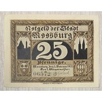 Нотгельд Мосбург-на-Изаре, 25 пфеннигов, 1921 год Веймарская республика.