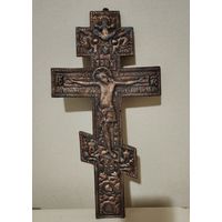 Распятие, крест 37х19.5 медный, старинный