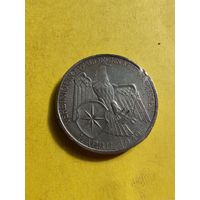 3 рейхсмарки 1929 года.РЕДКАЯ. Объединение Вальдека и Пруссии