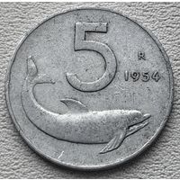 Италия 5 лир 1954
