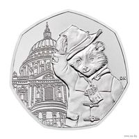 Великобритания 50 пенсов, 2019 Медведь Паддингтон в церкви Святого Павла UNC