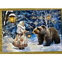 Открытка новогодняя чистая 10х15 см.