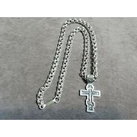 Цепочка с крестом, серебро