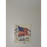США 1950 с изображением американского флага над Белым домом.