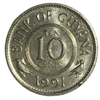 Гайана 10 центов, 1991 [UNC]