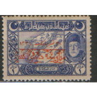 Марка с надпечаткой из серии 1919г.  Османская империя "Карта Дарданелл и султан Мехмед V" MVLH