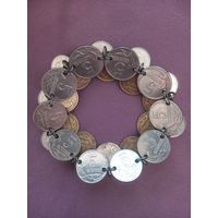 Раритетный браслет из монет, ручная работа