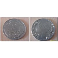 2 франка Франция 1950 г.в. В, KM# 886a.2, 2 FRANCS, из коллекции