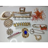 Броши и заколки 11 штук одним лотом с рубля !