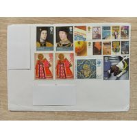 ПОДПИСАННЫЙ КОНВЕРТ. ВЕЛИКОБРИТАНИЯ. МНОГО МАРОК.