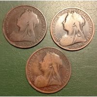 Великобритания 1 пенни 1897, 1899, 1901(год смерти). Виктория