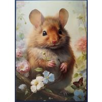 Мышка с цветочками. Россия. 2023 г.