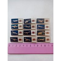 ЗНАЧКИ САМАЛЕТЫ СССР КОМПЛЕКТ САЗ 12-ШТУК