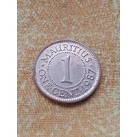 2. Распродажа! Маврикий 1 цент 1987 г. Редкий номинал! UNC