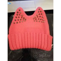 Теплая оригинальная шапка для девочки