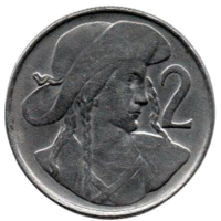 ЧЕХОСЛОВАЦКАЯ РЕСПУБЛИКА. 2 КРОНЫ 1947.
