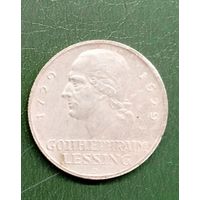 Веймарская республика. 3 марки 1929D. Лессинг
