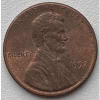 США 1 цент 1992 г.