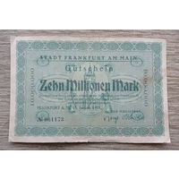 Werty71 Германия 10000000 марок 10 миллионов 1923 банкнота Гроссгельд Франкфурт на Майне