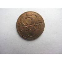 Польша 5 грошей 1934  (состояние отличное )