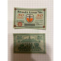 Нотгельд 50 пфеннигов. Германия. Веймарская республика Линц-0201-2