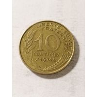 Франция 10 сантим 1974