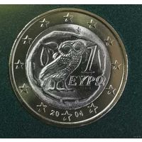1 евро 2004 Греция UNC из ролла