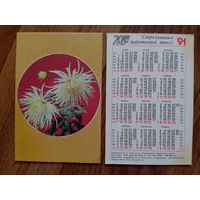 Карманный календарик. Страхование.1991 год