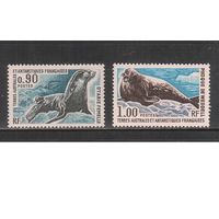 Французские Антарктические Территории-1976(Мих.105-106) , ** , Морская Фауна,