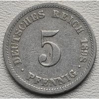 Германия 5 пфеннигов 1898 J