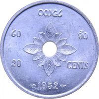 Лаос 20 сантимов, 1952 UNC