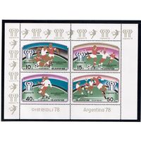 КНДР-1977,(Мих.1676-1679) **  , Спорт,   ЧМ-1978 Футболу, м/л