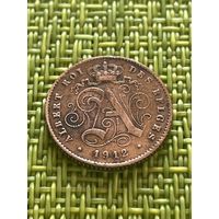 Бельгия 1 сантим 1912 г