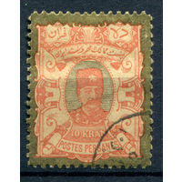 Персия (Иран) - 1894г. - шах Насер ад-Дин, 10 К - 1 марка - гашёная [Mi 89]. #4-W1-135-A-1