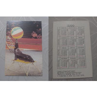 Карманный календарик. Цирк.1989 год