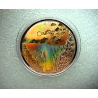 10 франков 2003 год. Конго. Водопад Виктория. Серебро. Голограмма. Редкая.