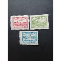 Польша 1918 Неполная серия марок "Przedborz" выпуск 27.07.1918 перфорация 11 1/2 "Виды и гербы города: RADA MIEJSKA" (чистые* с наклейками) Mi.15В-17В каталог 15.00 евро